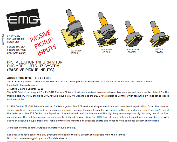 EMG BTS SYSTEM HZ